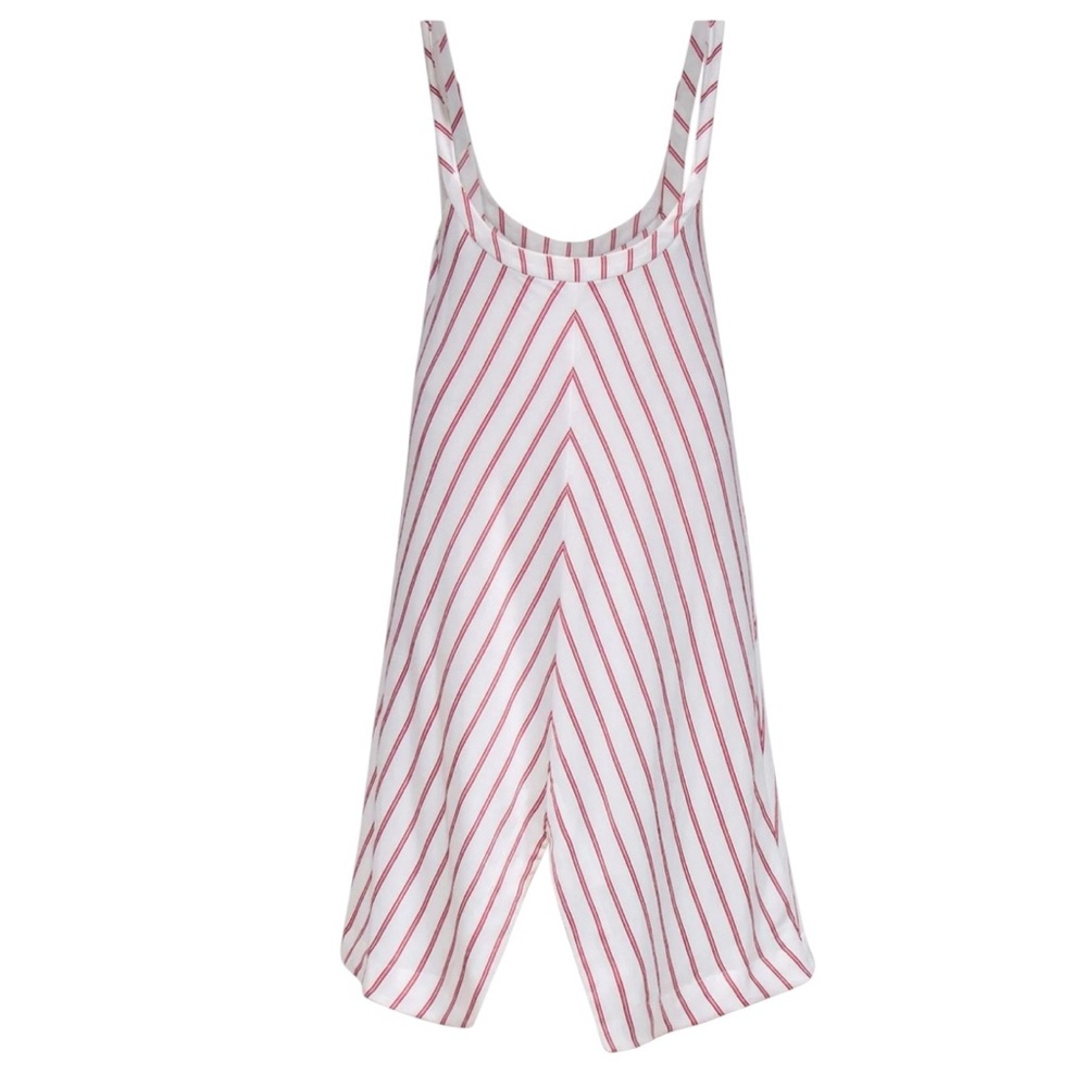 Maje Women’s Cream & Red Diagonal Stripe Sleeveless Jumper Dress Sz S